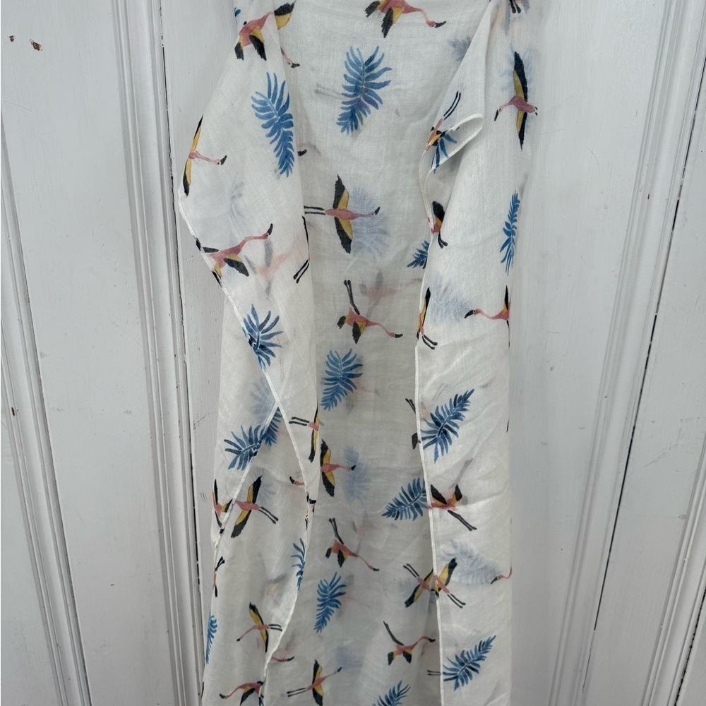 LOFT Flamingo and Leaf Print Scarf - Picture 5 of 7